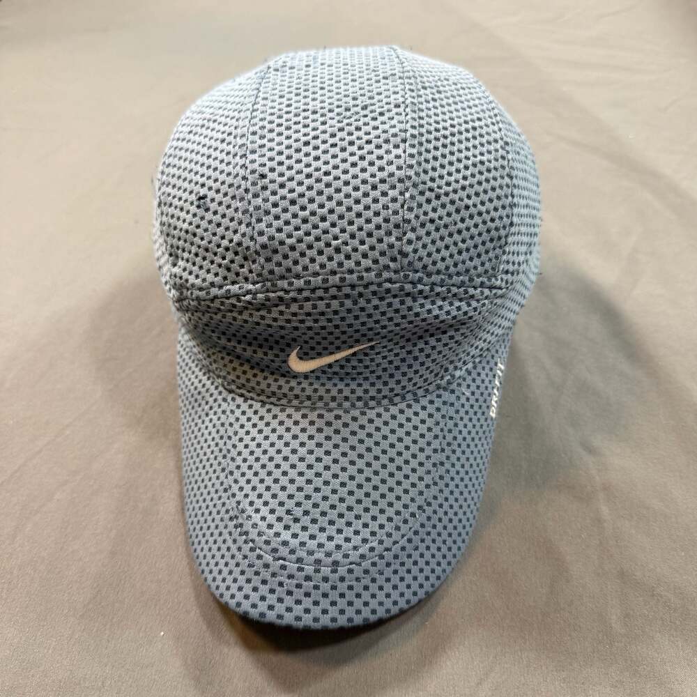 Nike Dri-FIT Running Hat Blue Gray Perforated Lightweight Adjustable Cap